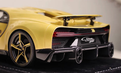 HH 1/18 Bugatti Chiron Golden Era Black Gold Resin Model Limited Edition