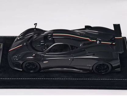 HH Model 1/18 Pagani Zonda Cinque Full Carbon Black Resin Model