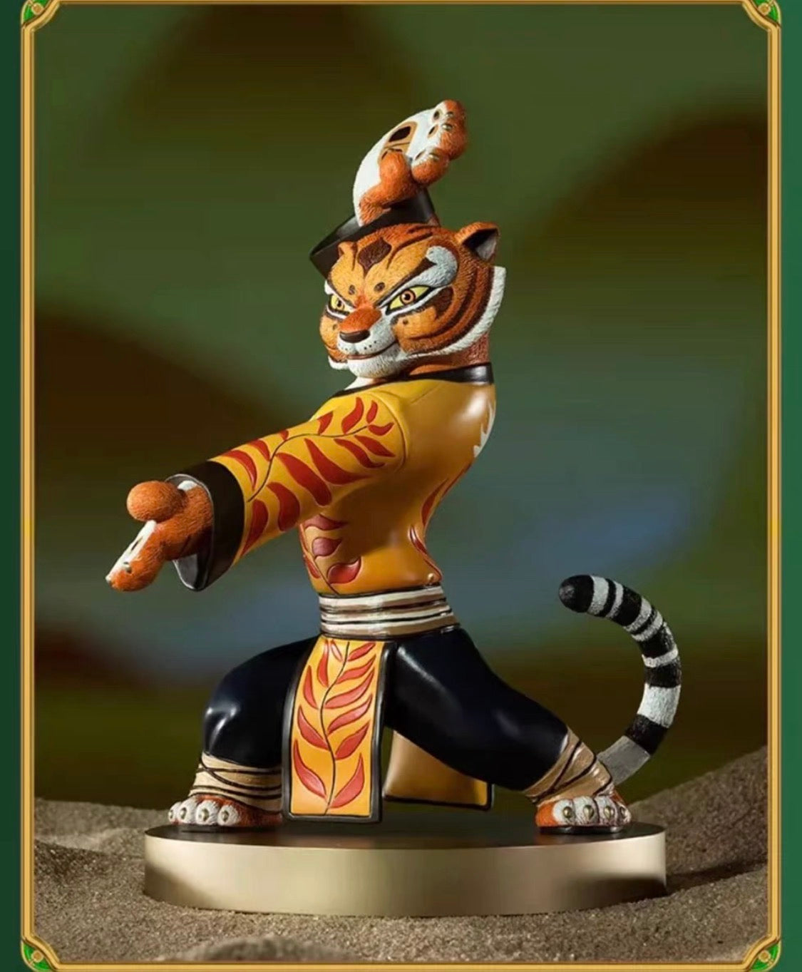 Tongshifu Kung Fu Panda Fierce Tiger Brass Statue Hand-Painted Limited Edition