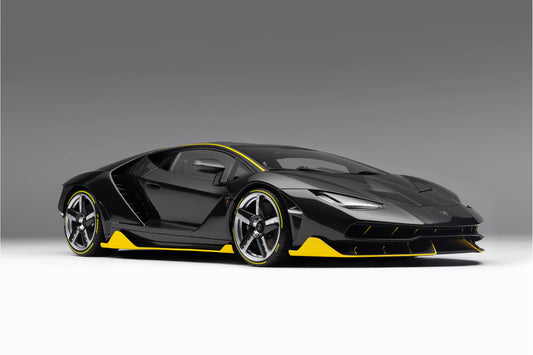 Amalgam 1/8 Lamborghini Centenario – Carbon Black with Yellow Accents | Air Shipping from China