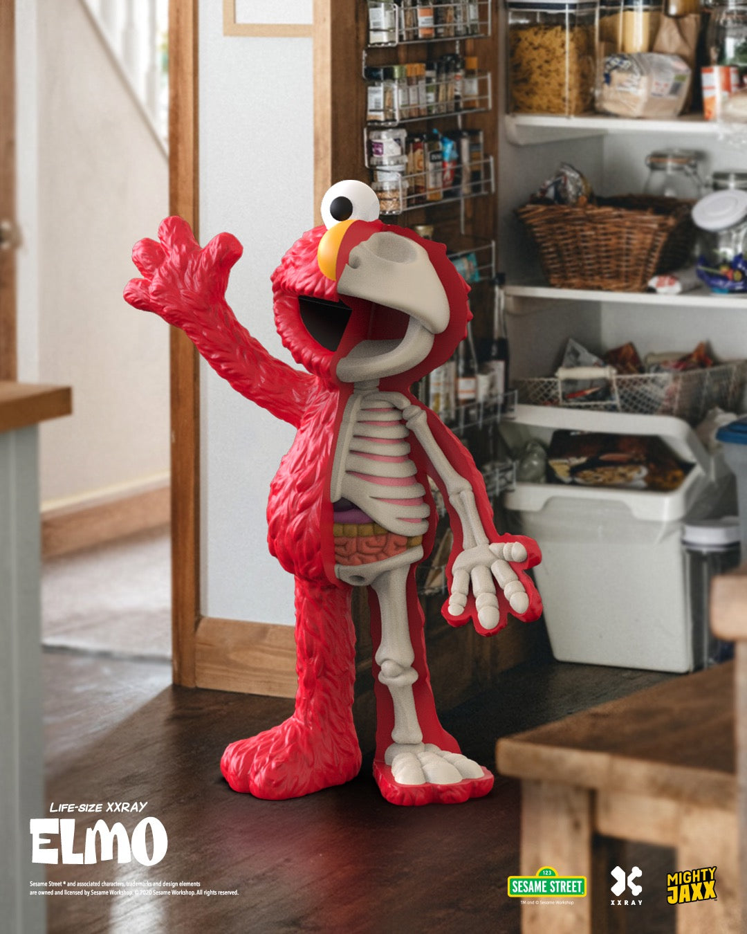 Mighty Jaxx Life-Size ELMO XXRAY Dissected Statue 4FT Limited Edition