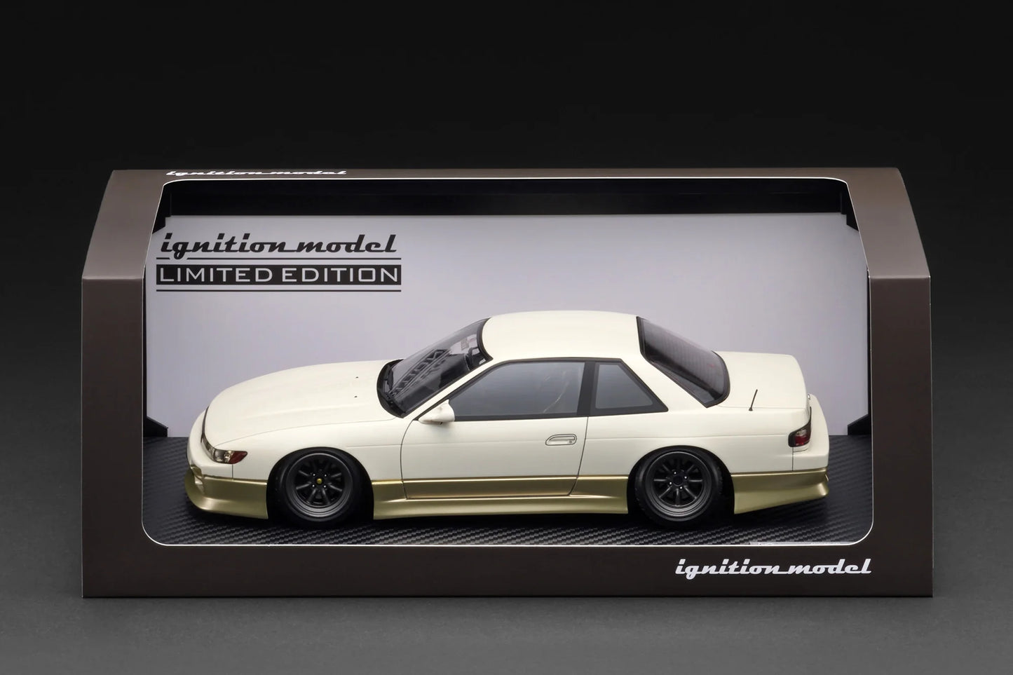 Ignition Model 1/18 Vertex S13 Silvia White/Gold SR20DET Engine IG3589