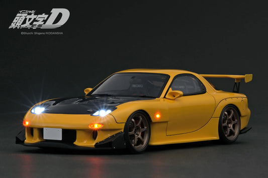 Ignition Model 1/18 Initial D Mazda RX-7 (FD3S) Yellow LED Light IG3801