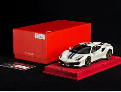 MR 1/18 Ferrari 488 Pista Pearl White Limited Resin Model