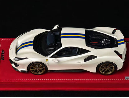 MR 1/18 Ferrari 488 Pista Pearl White Limited Resin Model