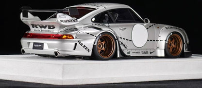 FuelMe Porsche 911 RWB 993 Silver Pig Edition 1/18 Resin Model