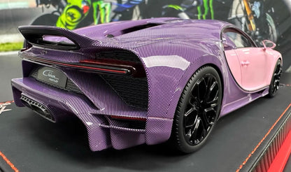 BBA Model 1/18 Bugatti Chiron Profilee Pink Carbon Resin Model Limited Edition
