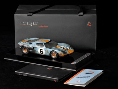 Amalgam 1:18 Ford GT40 #6 Le Mans 1969 Winner Weathered Resin Model