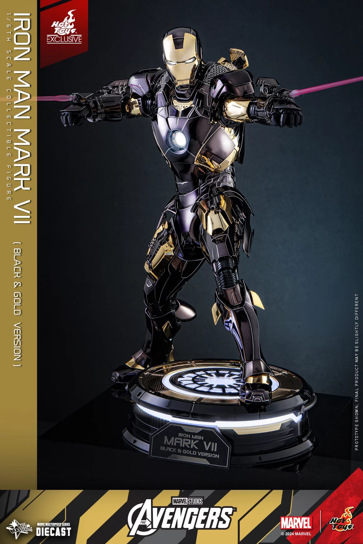 Hot Toys 1/6 Iron Man Mark VII Black & Gold Version Diecast Figure MMS741D61