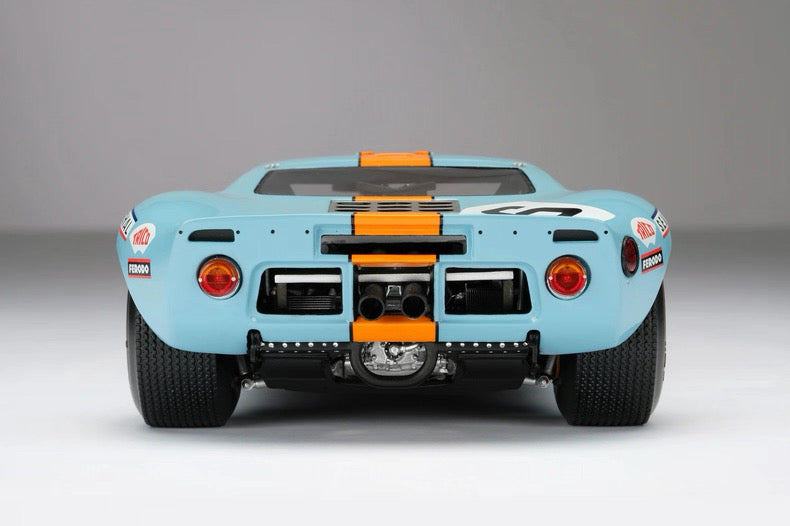 Amalgam 1/18 Ford GT40 1969 Le Mans Winner No.6 Gulf Livery Resin Model