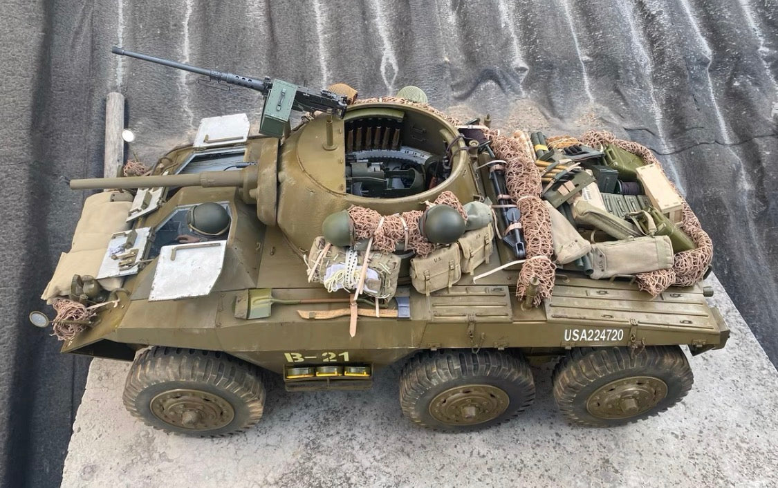1/6 Scale WWII U.S. M8 Greyhound Armored Car Full Interior Display Model