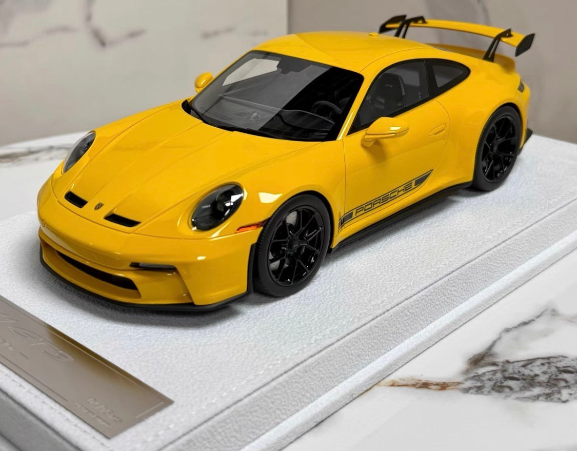 FuelMe Porsche 911 992 GT3 Racing Yellow 1/18 Resin Model