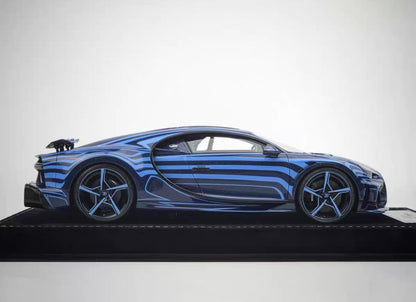 HH 1/18 Bugatti Chiron Super Sport Blue Carbon Fiber Finish Resin Model – Limited Edition Collectible