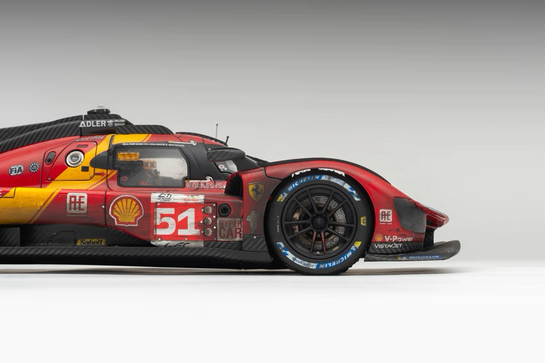 Amalgam 1:18 Ferrari 499P #51 Le Mans 2023 Weathered Resin Model
