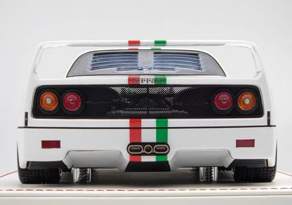 Davis & Giovanni 1/18 Ferrari F40 Resin Model – Italian Tricolore Livery – Collector Edition on Leather Base