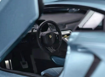 MCM Model 1/18 Lamborghini Aventador LP700 Ice Blue Full Opening Resin Model