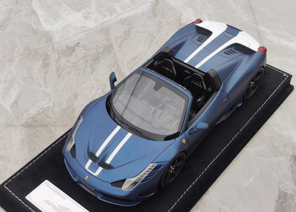 HH 1/18 Ferrari 458 Speciale Aperta Resin Model – Matte Abu Dhabi Blue – HH340