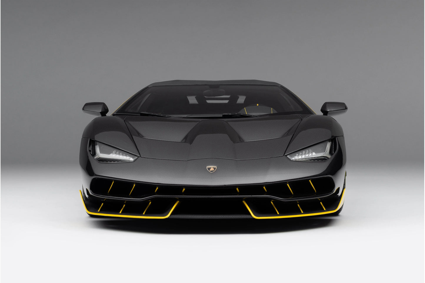 Amalgam 1/8 Lamborghini Centenario – Carbon Black with Yellow Accents | Air Shipping from China