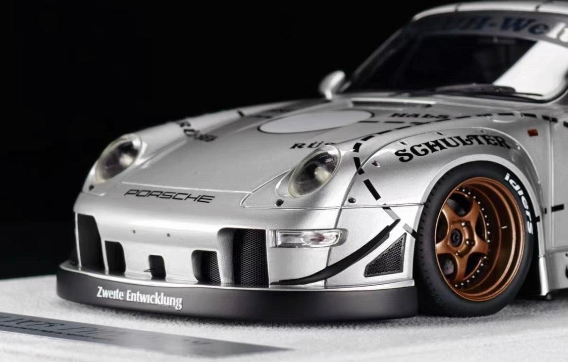 FuelMe Porsche 911 RWB 993 Silver Pig Edition 1/18 Resin Model