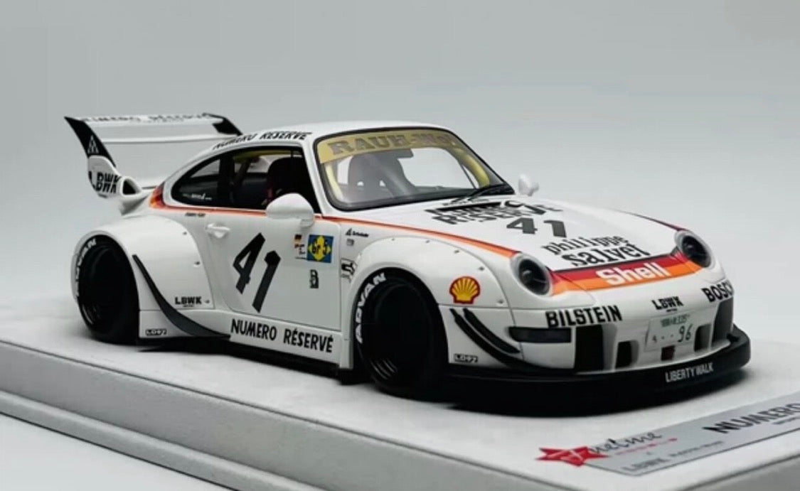FuelMe Porsche 911 (993) RWB Numero Reserve 41 White 1/18 Resin Model