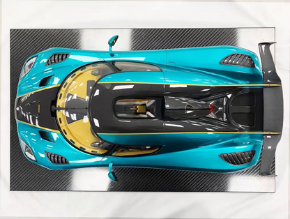 Frontiart 1/8 Koenigsegg Agera RSR Ocean Blue Resin Model Car｜Ships from China