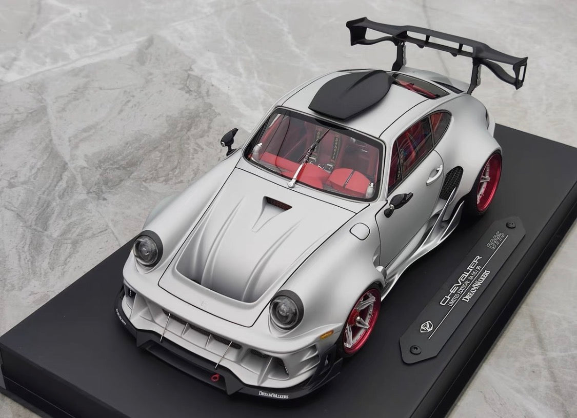 Dreamwalkers 1/18 Porsche 911 CHEVALIER D995 Satin Silver Resin Model