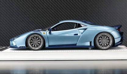 Davis & Giovanni 1/18 Ferrari F8 N-Largo Silver Blue Resin Model