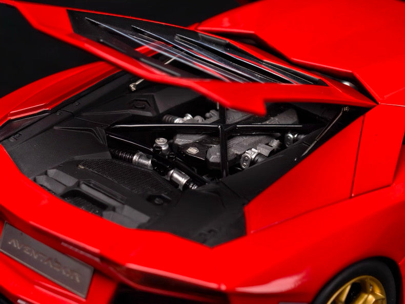 MCM 1/18 Lamborghini Aventador LP700-4 Red Gold Trim | Full Open Resin Model