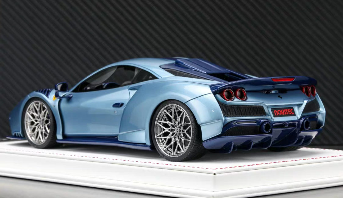 Davis & Giovanni 1/18 Ferrari F8 N-Largo Silver Blue Resin Model