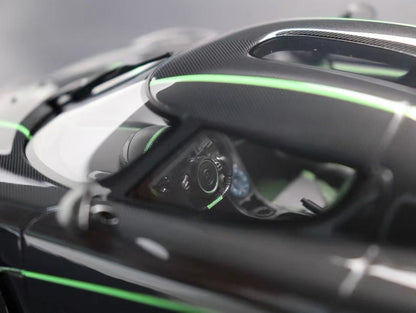 VMB 1/18 Koenigsegg Agera R+ Full Carbon Green Stripe Resin Model