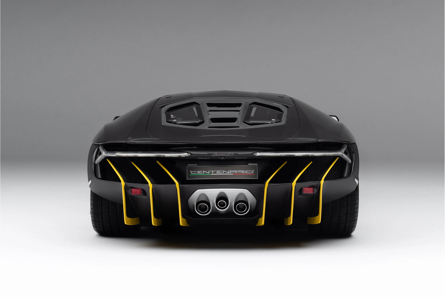 Amalgam 1/8 Lamborghini Centenario – Carbon Black with Yellow Accents | Air Shipping from China