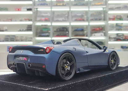 HH 1/18 Ferrari 458 Speciale Aperta Resin Model – Matte Abu Dhabi Blue – HH340