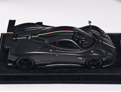 HH Model 1/18 Pagani Zonda Cinque Full Carbon Black Resin Model