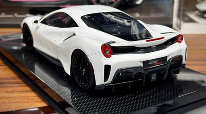 DM PRO 1/18 Ferrari 488 Pista Fully Open Resin White Model