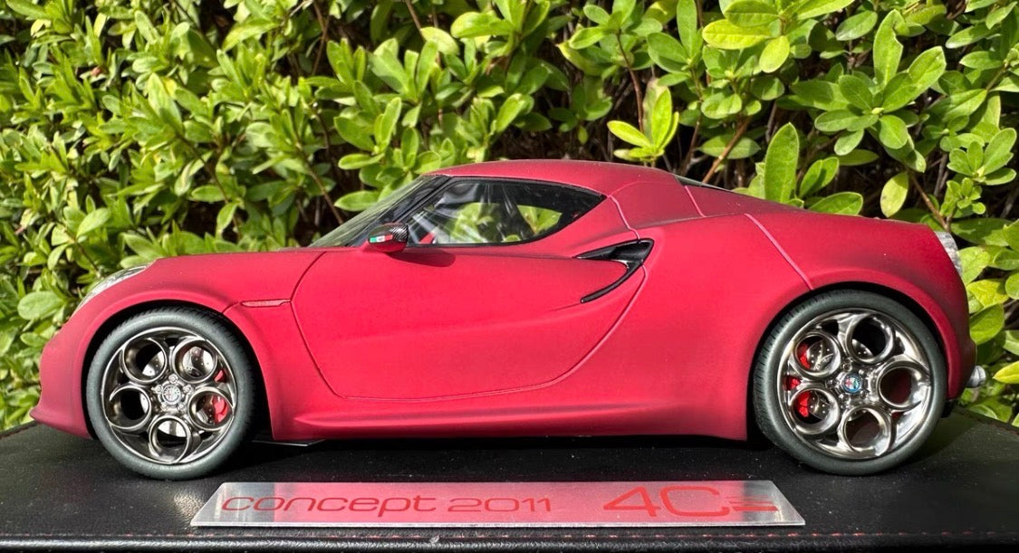 BBR 1/18 Alfa Romeo 4C Concept Matte Red Limited Edition Resin Model