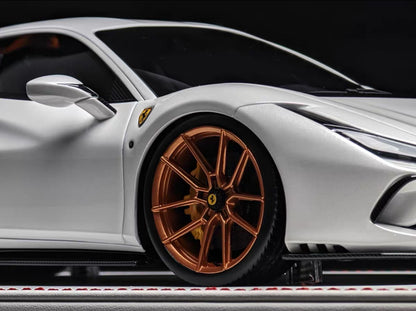 Davis & Giovanni 1/18 Ferrari F8 Tributo Novitec Tuned White Resin Model with Bronze Wheels – Limited Collectible