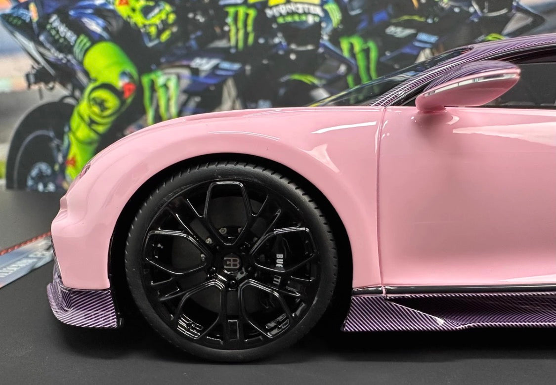 BBA Model 1/18 Bugatti Chiron Profilee Pink Carbon Resin Model Limited Edition