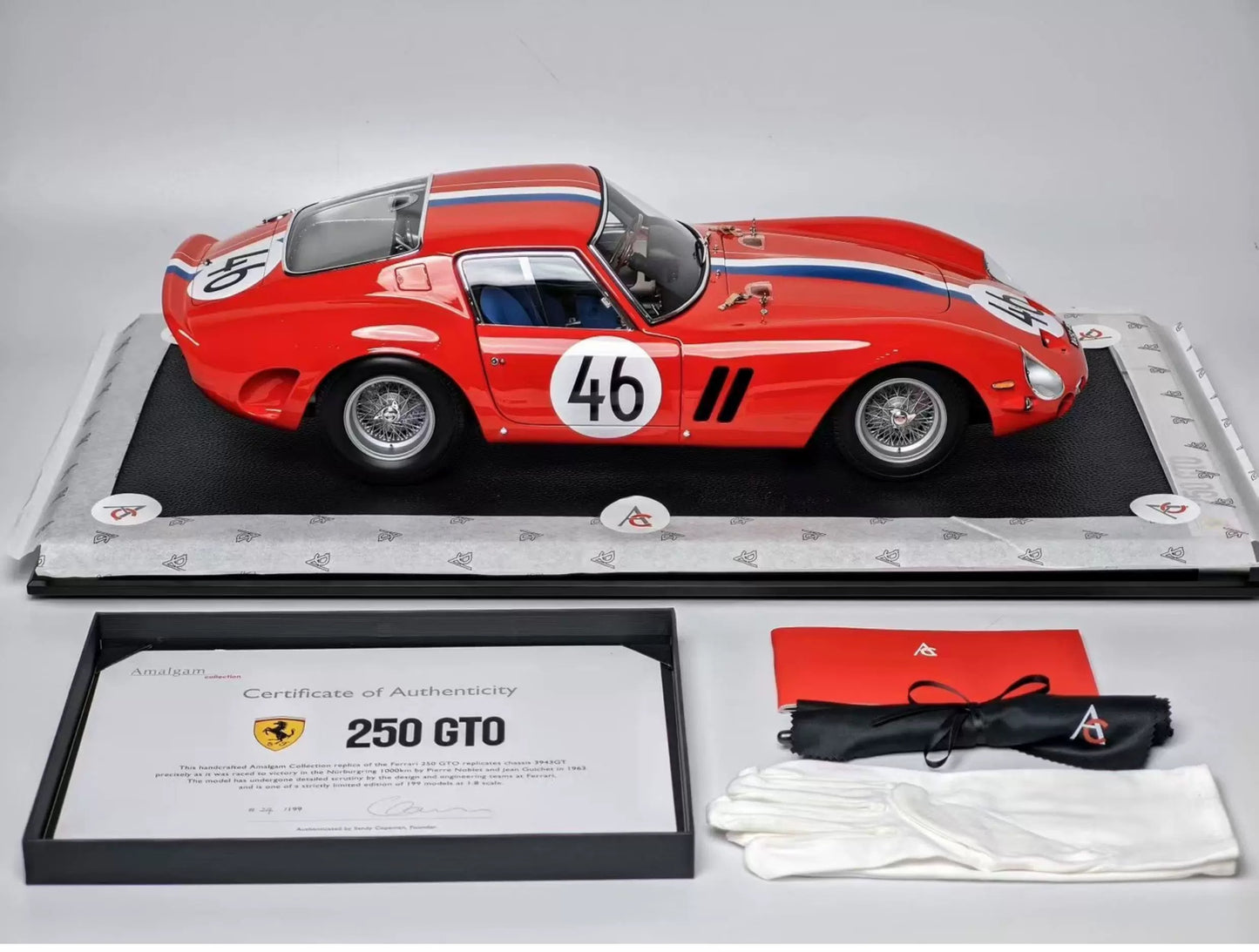 Amalgam 1/8 Ferrari 250 GTO 3943GT Nürburgring Resin Model