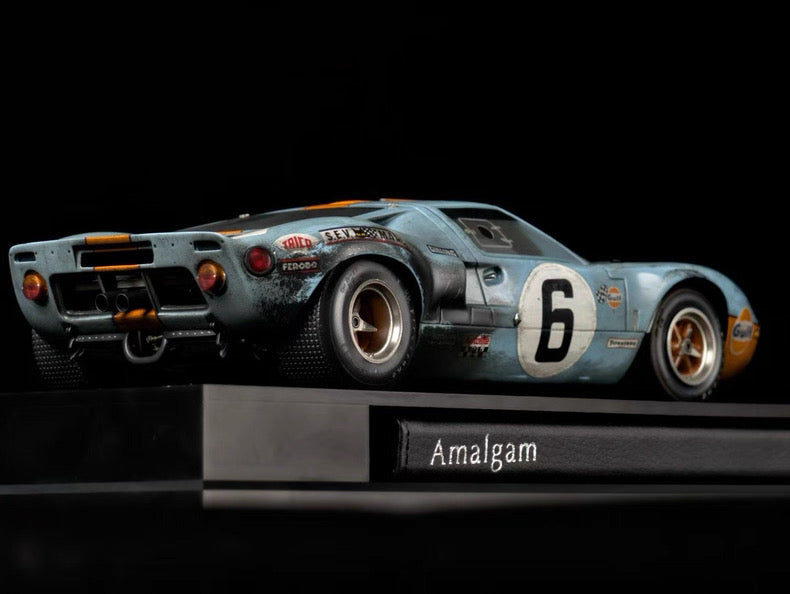 Amalgam 1:18 Ford GT40 #6 Le Mans 1969 Winner Weathered Resin Model
