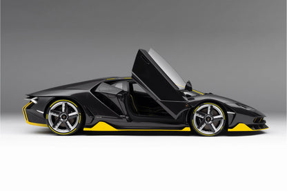 Amalgam 1/8 Lamborghini Centenario – Carbon Black with Yellow Accents | Air Shipping from China