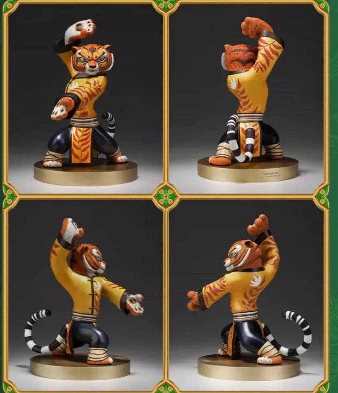 Tongshifu Kung Fu Panda Fierce Tiger Brass Statue Hand-Painted Limited Edition