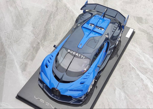 RUNNER 1/12 Bugatti Vision Gran Turismo Blue Resin Display Model