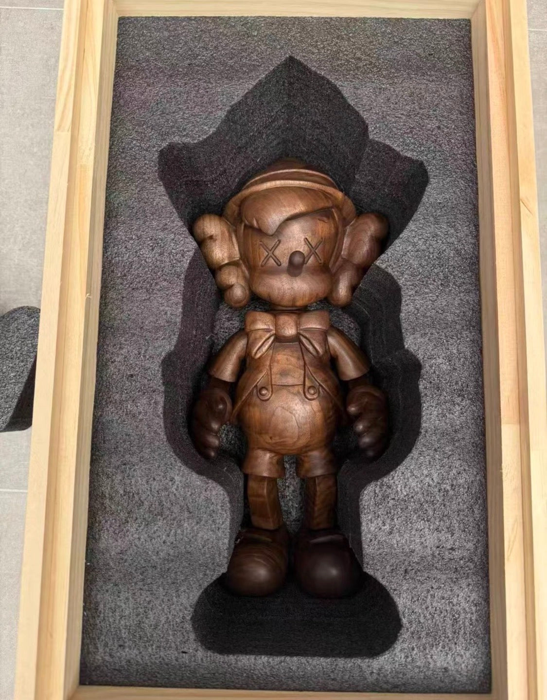 KAWS Pinocchio Wooden Figure Limited Edition Art Toy