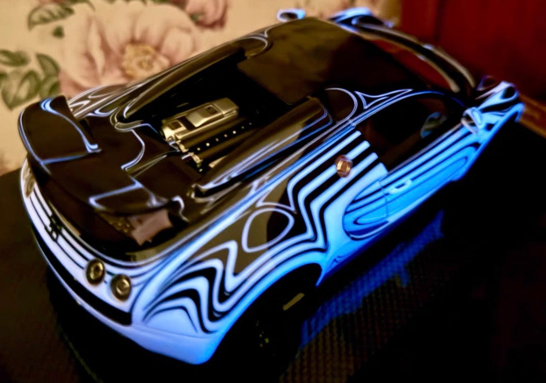 Dino Model 1/18 Bugatti Veyron Supercar Resin Model – Night Glow Blue Limited Edition
