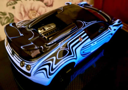 Dino Model 1/18 Bugatti Veyron Supercar Resin Model – Night Glow Blue Limited Edition
