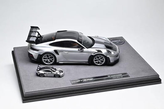 TP 1/18 & 1/64 Porsche 911 GT3 RS Sonderwunsch Twin Set – GT Silver