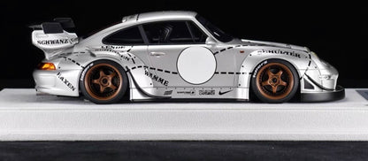 FuelMe Porsche 911 RWB 993 Silver Pig Edition 1/18 Resin Model