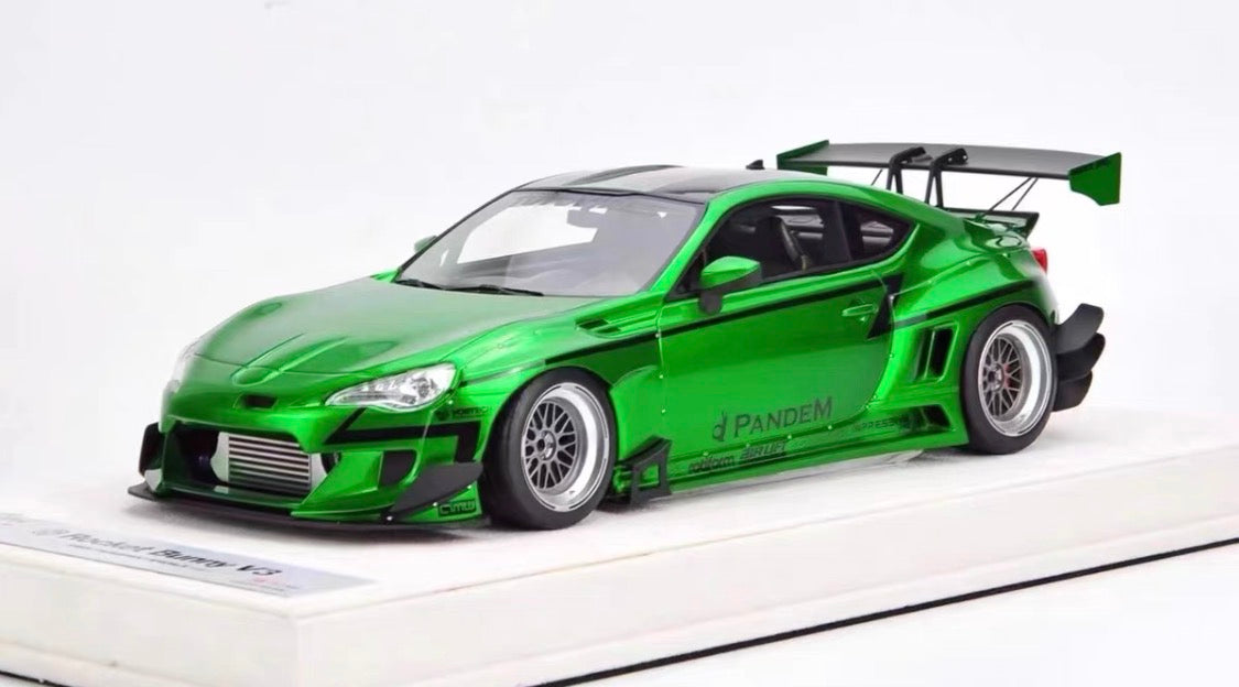 FuelMe Rocket Bunny Toyota GT86 V3 Green Chrome Edition 1/18 Resin Model