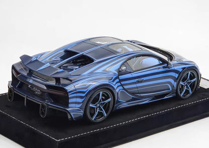 HH 1/18 Bugatti Chiron Super Sport Blue Carbon Fiber Finish Resin Model – Limited Edition Collectible