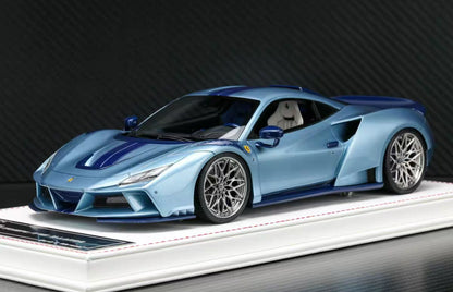 Davis & Giovanni 1/18 Ferrari F8 N-Largo Silver Blue Resin Model